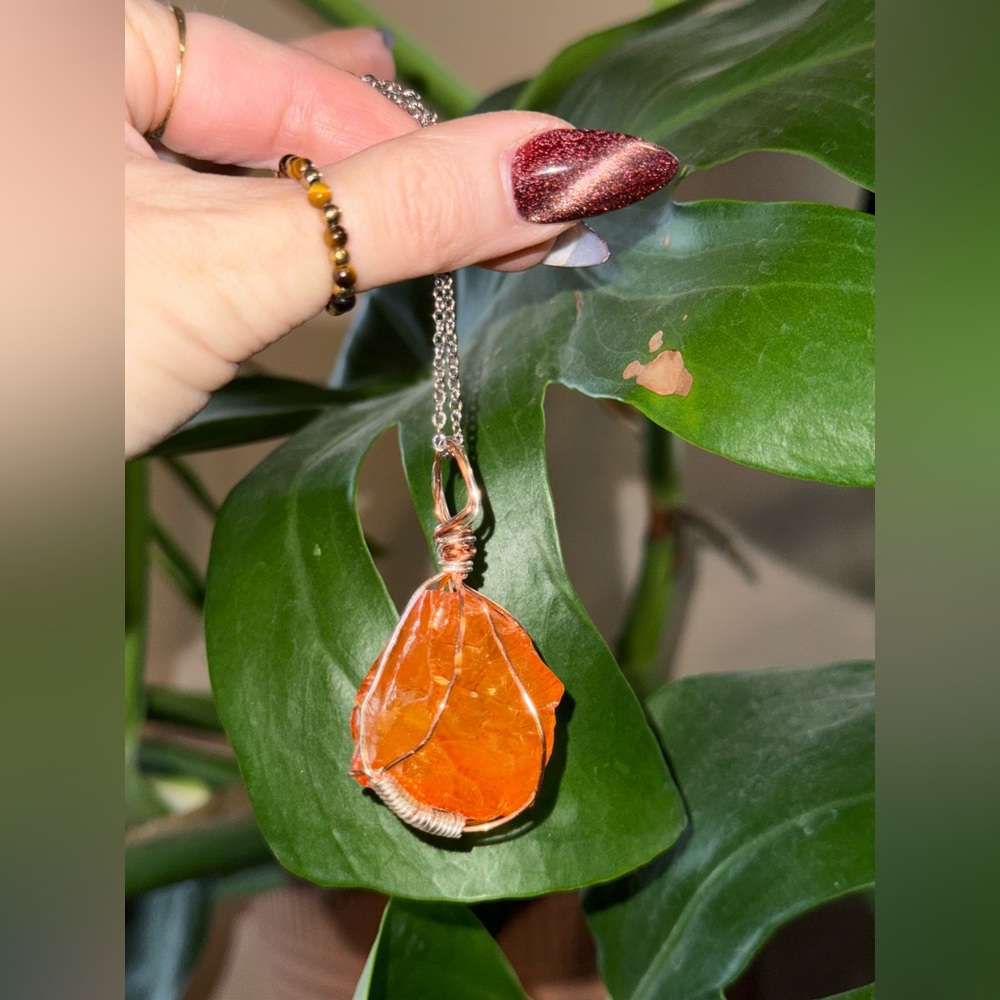 Statement Orange Aura Quartz Crystal - image 5